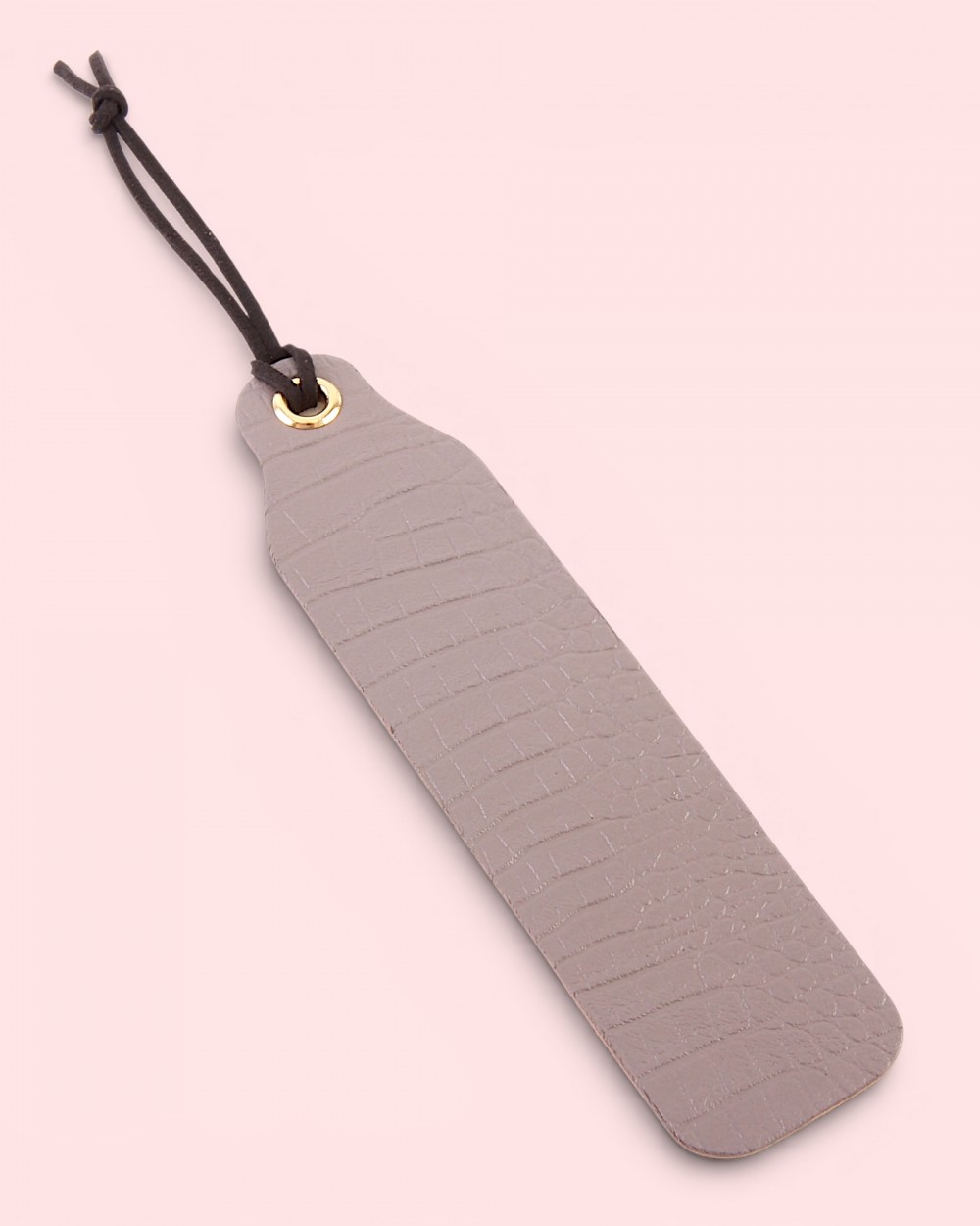 Semn de carte piele naturală model Crocco Gri