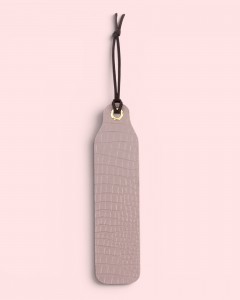 Semn de carte piele naturală model Crocco Gri