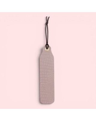 Semn de carte piele naturală model Crocco Gri