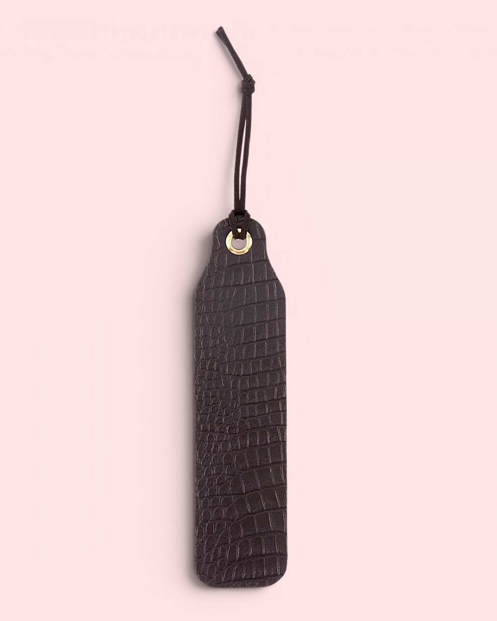 Semn de carte piele naturală model Crocco Negru
