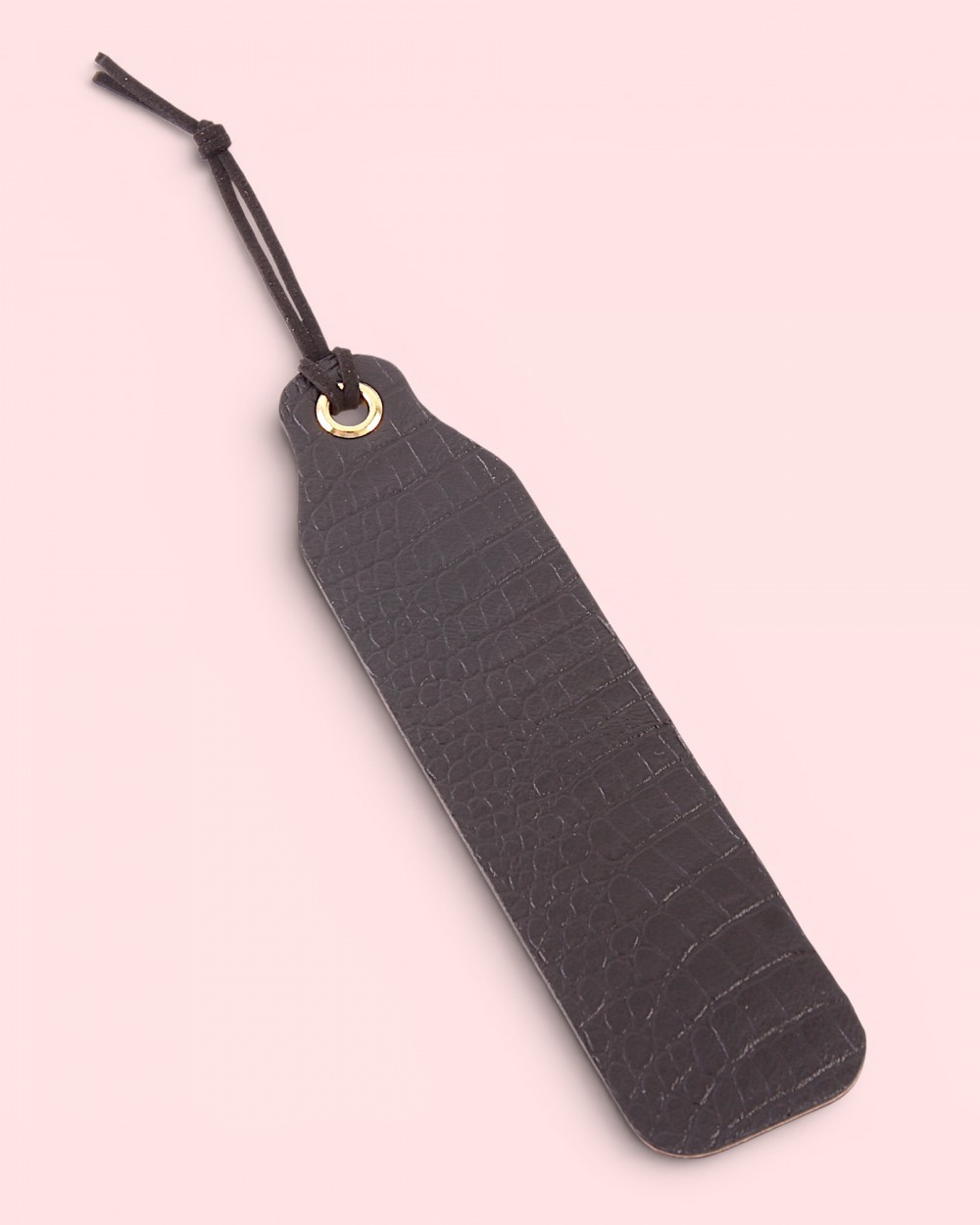 Semn de carte piele naturală model Crocco Negru