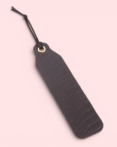 Semn de carte piele naturală model Crocco Negru