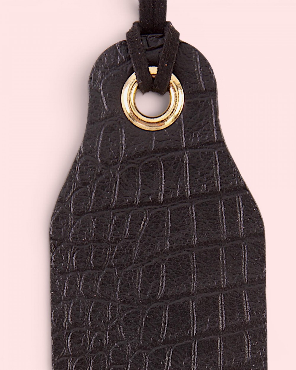 Semn de carte piele naturală model Crocco Negru