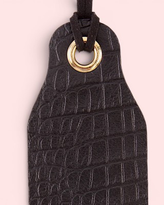 Semn de carte piele naturală model Crocco Negru