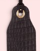 Semn de carte piele naturală model Crocco Negru
