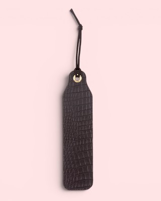 Semn de carte piele naturală model Crocco Negru