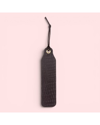 Semn de carte piele naturală model Crocco Negru