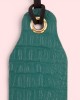 Semn de carte piele naturală Crocco Verde