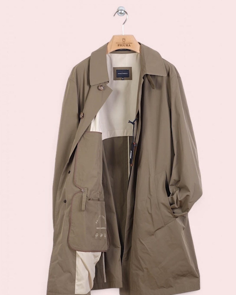 Trench Barbati Angelo Nardelli Impermeabil, Usor si Pliabil Kaki