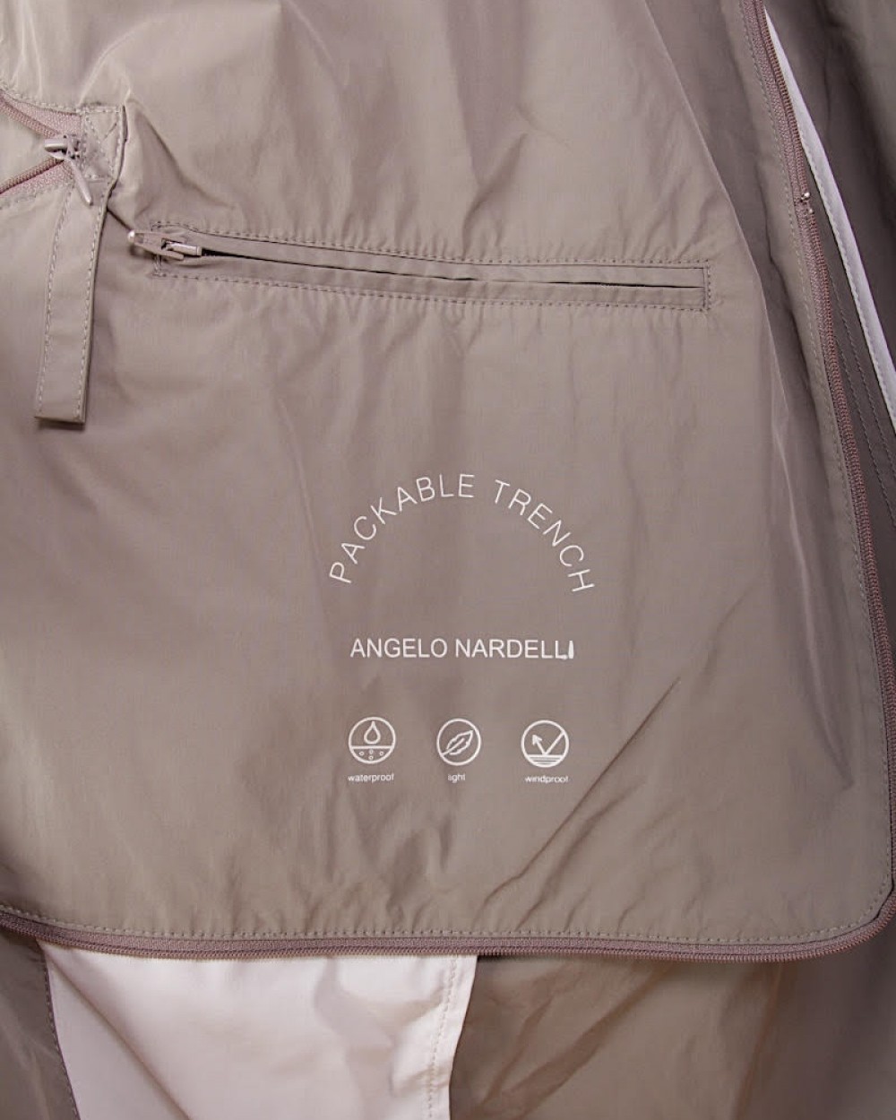 Trench Barbati Angelo Nardelli Impermeabil, Usor si Pliabil Kaki