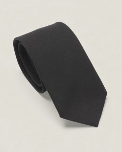 Cravată din lână și mătase naturală neagră
