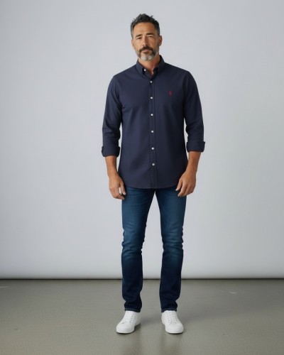 Cămașă bărbați US POLO ASSN. Bleumarin
