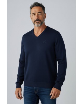 Pulover Barbati Gant Bleumarin Logo