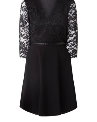 Rochie LIU JO dama, neagra cu dantela si centura