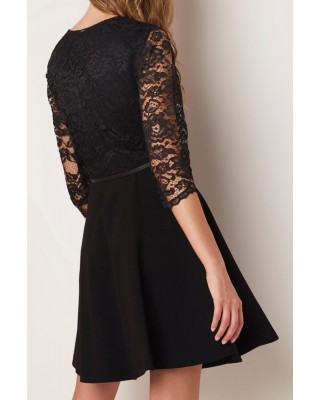Rochie LIU JO dama, neagra cu dantela si centura