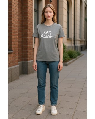 Tricou LOVE MOSCHINO dama culoare Gri W4H0618M3876