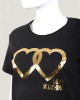 Tricou LOVE MOSCHINO dama culoare Negru si Print Auriu W4H1922E1951