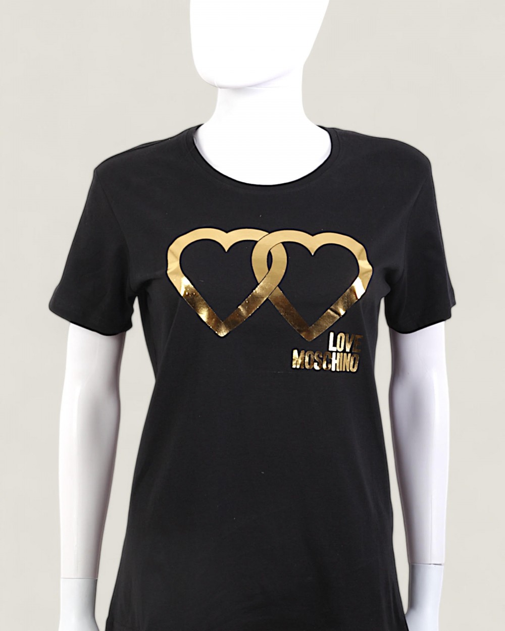 Tricou LOVE MOSCHINO dama culoare Negru si Print Auriu W4H1922E1951