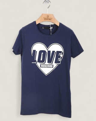 Tricou LOVE MOSCHINO dama culoare Bleumarin W4F302PM3517