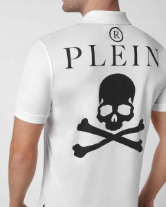 Tricou Philipp Plein Polo Barbati Alb Bumbac FABC MTK5598 PJ002N