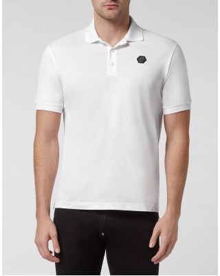 Tricou Philipp Plein Polo Barbati Alb Bumbac FABC MTK5598 PJ002N