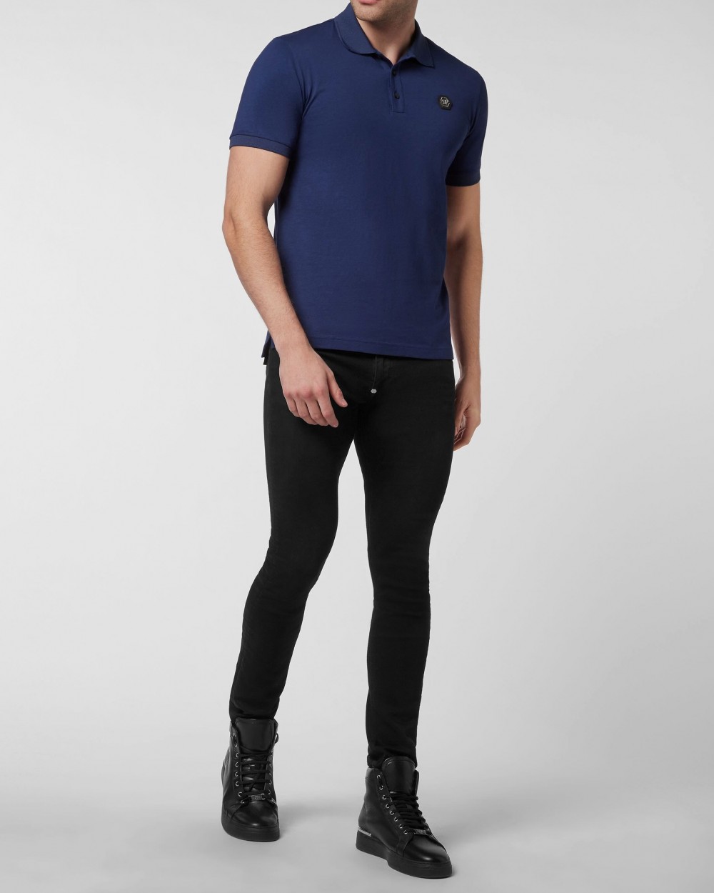 Tricou Philipp Plein Polo Barbati Albastru Bumbac FABC MTK5598 PJY002N