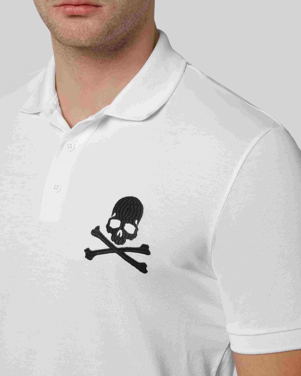 Tricou Philipp Plein Polo Barbati Alb Bumbac FABC MTK5599 PTE003N Tricou Philipp Plein Polo Barbati Alb Bumbac FABC MTK5599 PTE003N