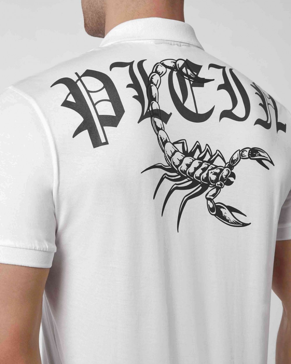 Tricou Philipp Plein Polo Barbati Alb Bumbac FABC MTK5595 PJY002N Tricou Philipp Plein Polo Barbati Alb Bumbac FABC MTK5595 PJY002N