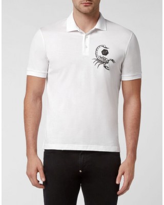 Tricou Philipp Plein Polo Barbati Alb Bumbac FABC MTK5595 PJY002N