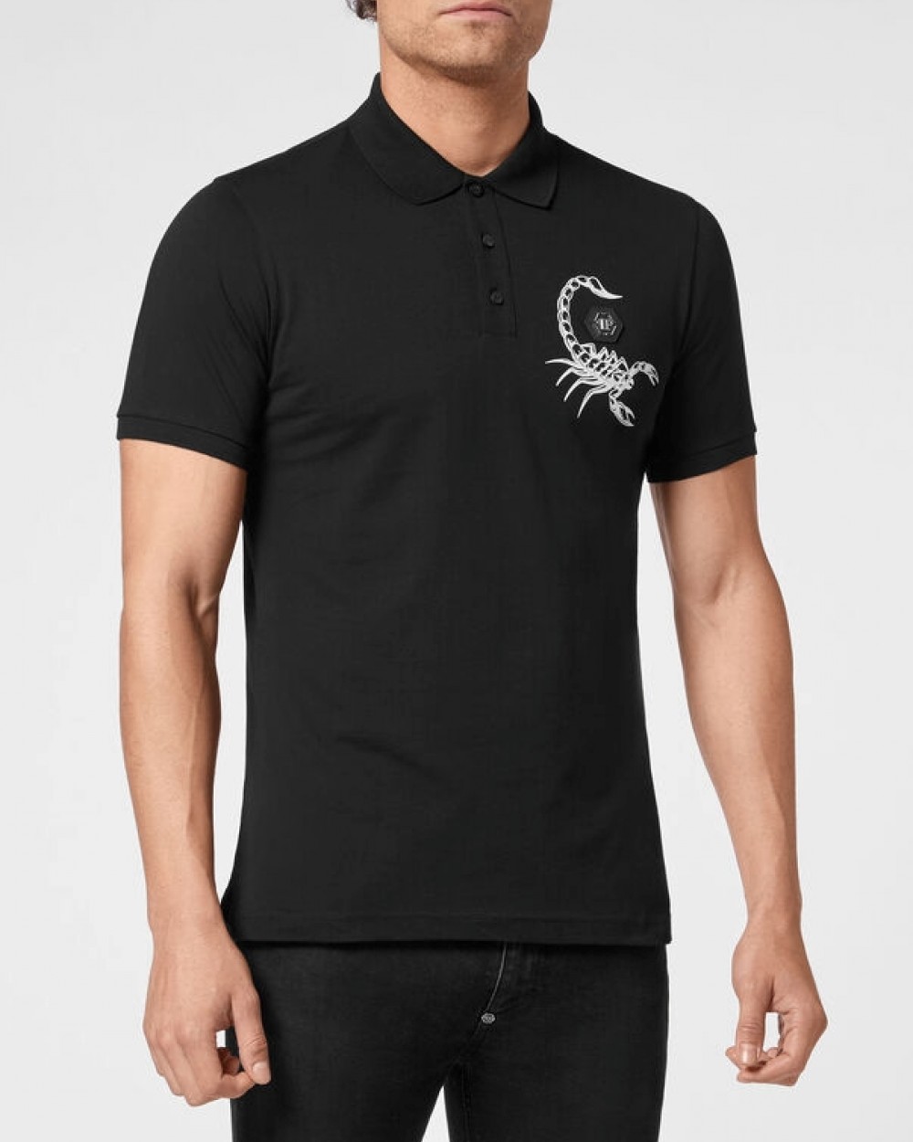 Tricou Philipp Plein Polo Barbati Negru Bumbac FABC MTK5595 PJ002N