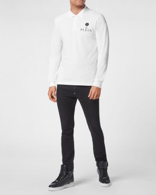 Maleta Philipp Plein Polo Barbati Alb Bumbac FABC MTK5699 PTE003N