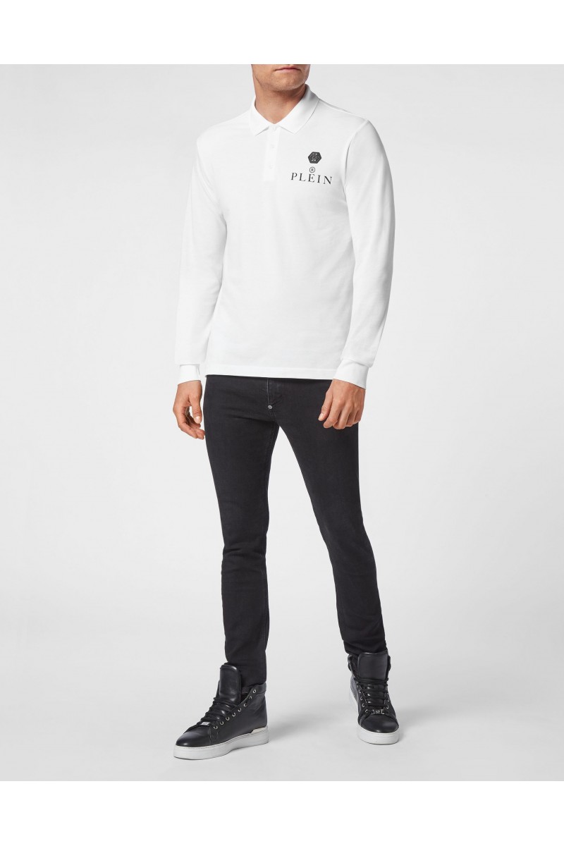 Maleta Philipp Plein Polo Barbati Alb Bumbac FABC MTK5699 PTE003N Maleta Philipp Plein Polo Barbati Alb Bumbac FABC MTK5699 PTE003N