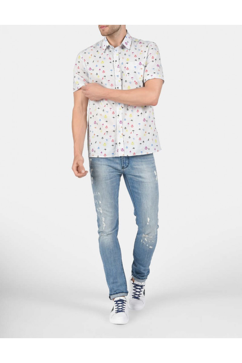 Cămașă TRUSSARDI Muslin multi Print guler Miami 