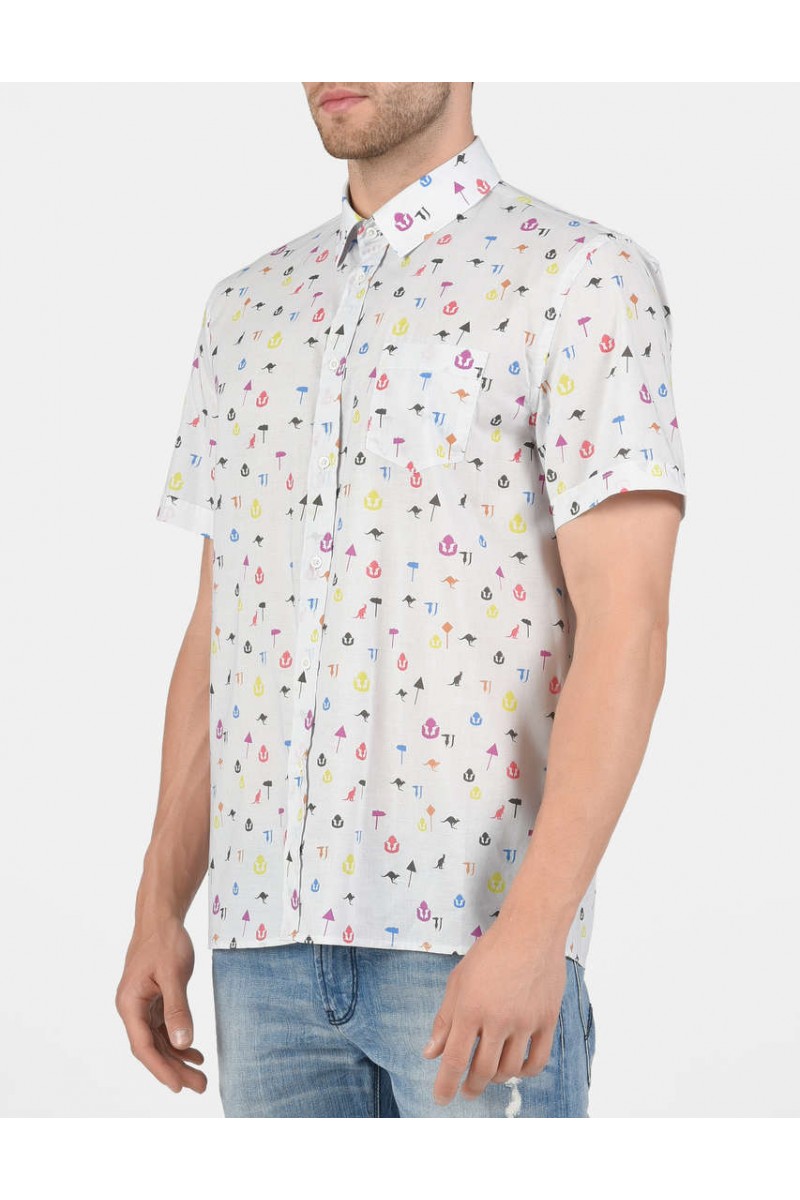 Cămașă TRUSSARDI Muslin multi Print guler Miami 