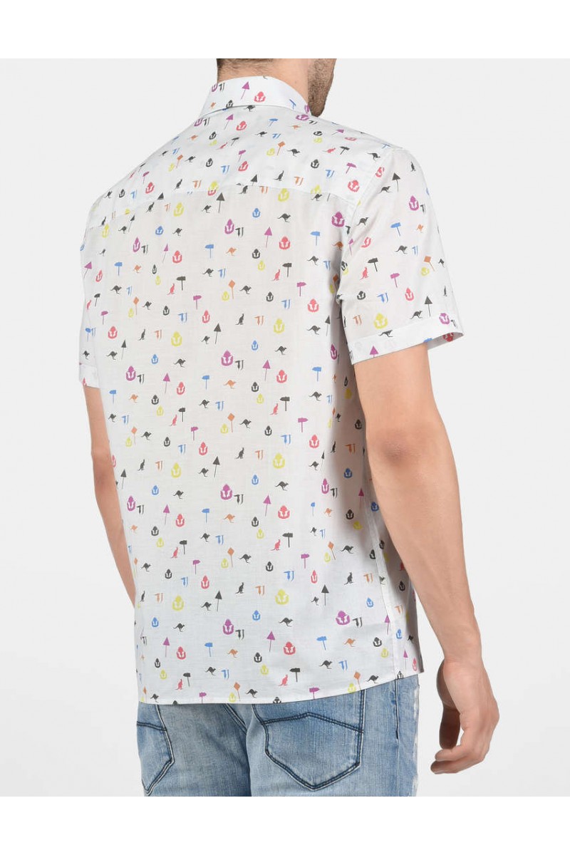 Cămașă TRUSSARDI Muslin multi Print guler Miami 