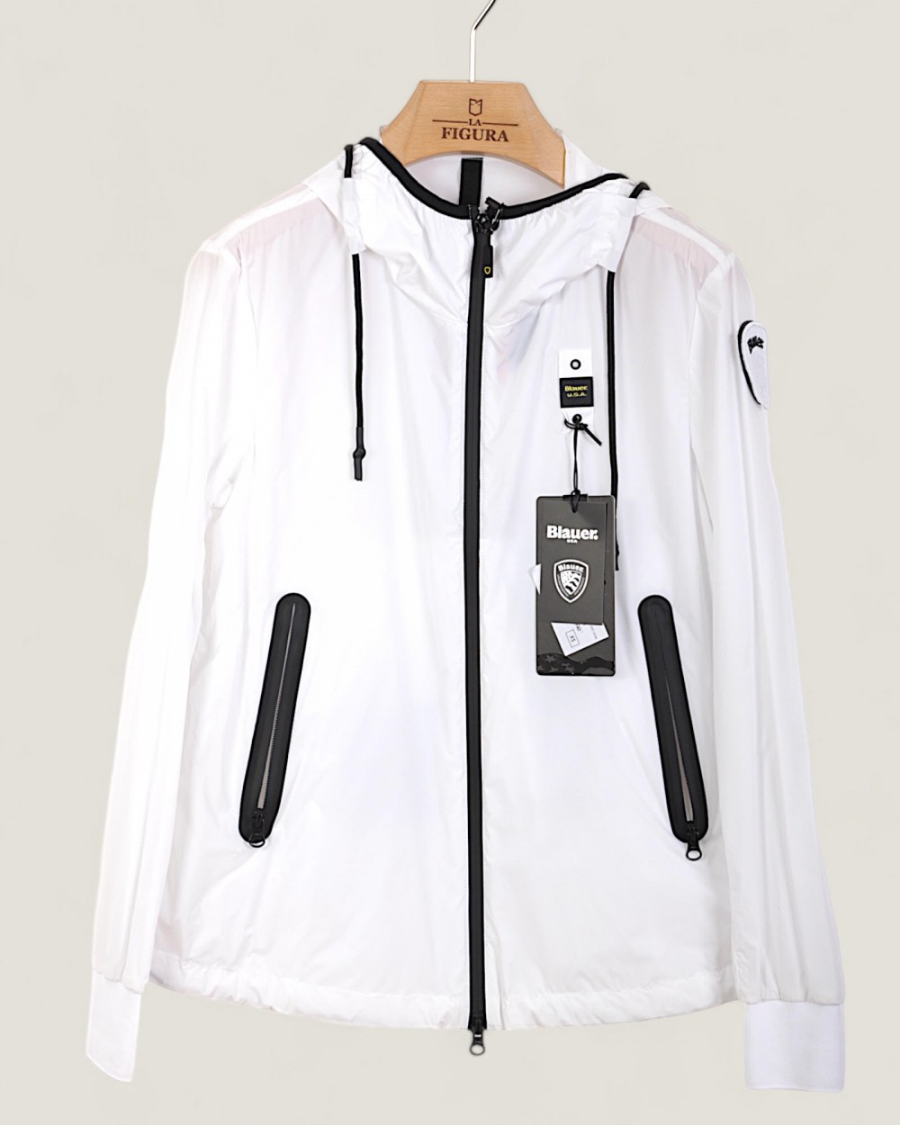 Geaca Blauer Dama Impermeabila cu Gluga Alba