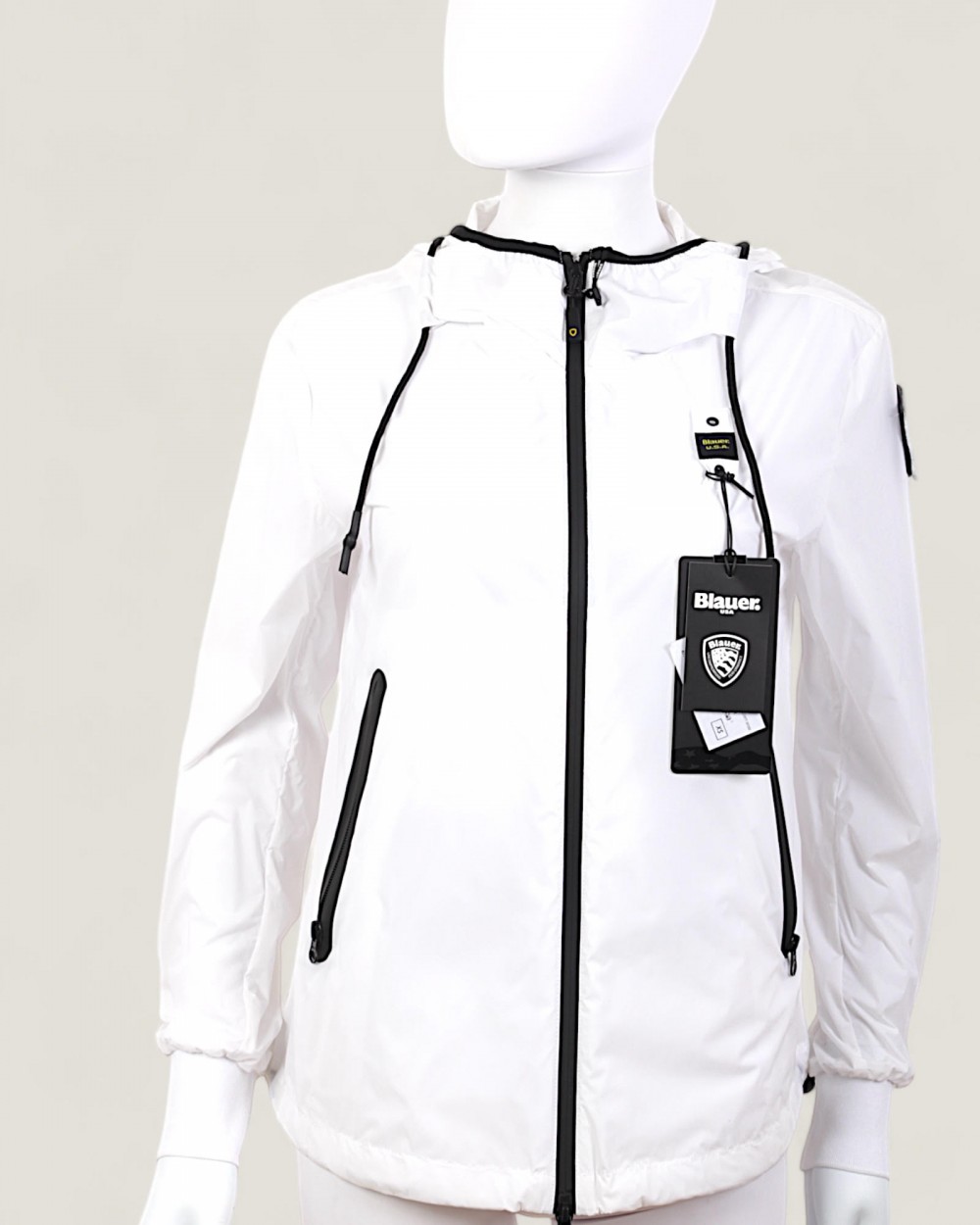 Geaca Blauer Dama Impermeabila cu Gluga Alba