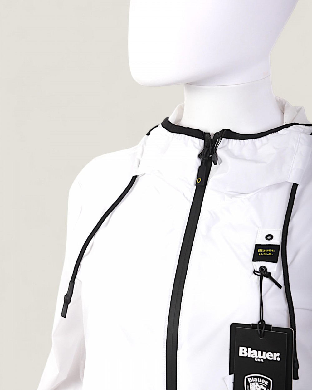 Geaca Blauer Dama Impermeabila cu Gluga Alba