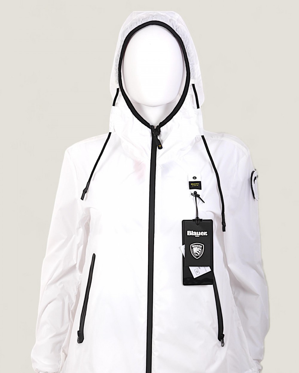 Geaca Blauer Dama Impermeabila cu Gluga Alba