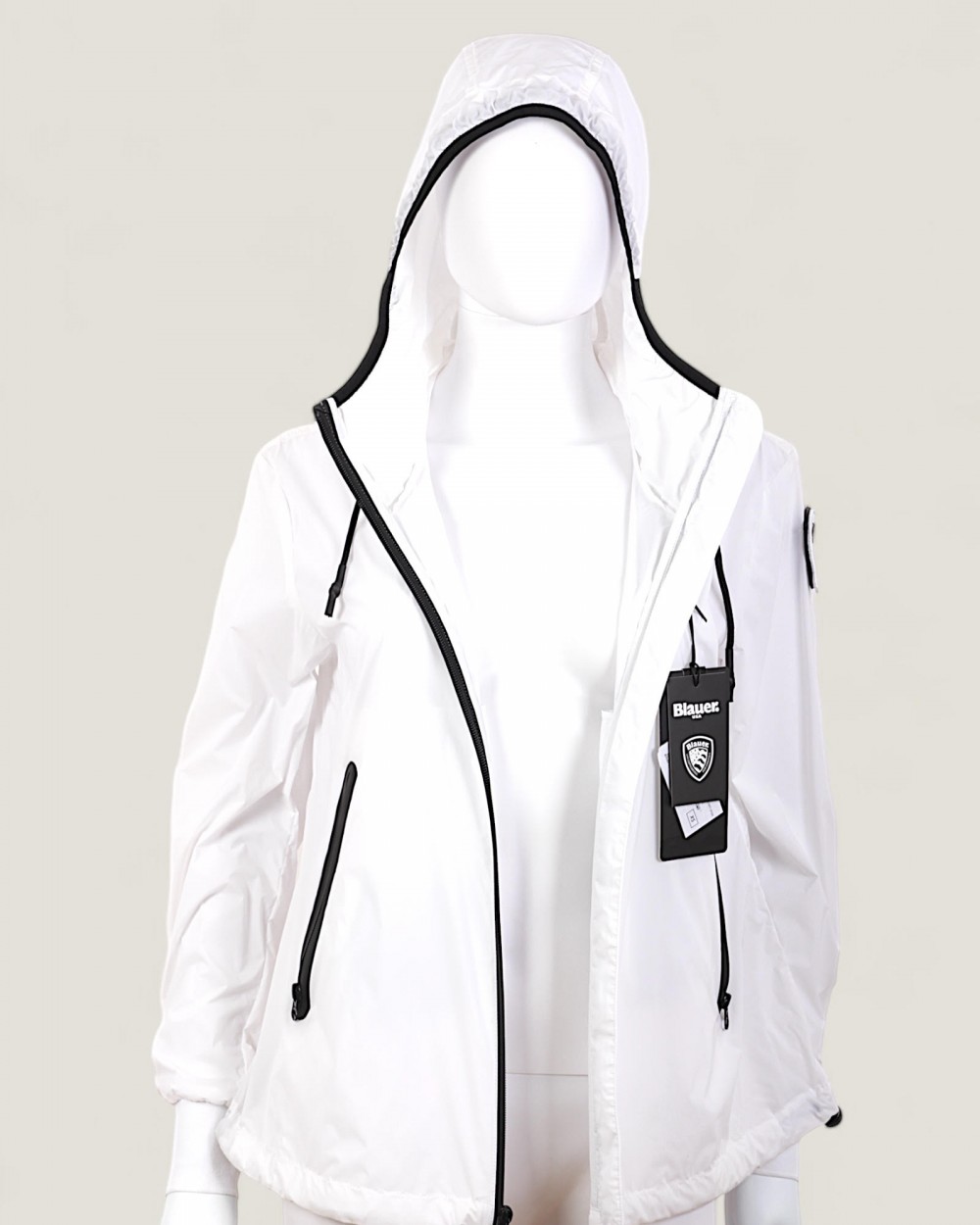 Geaca Blauer Dama Impermeabila cu Gluga Alba