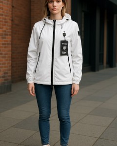 Geaca Blauer Dama Impermeabila cu Gluga Alba