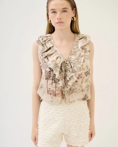 Bluza FANTASIA cu imprimeu si volane