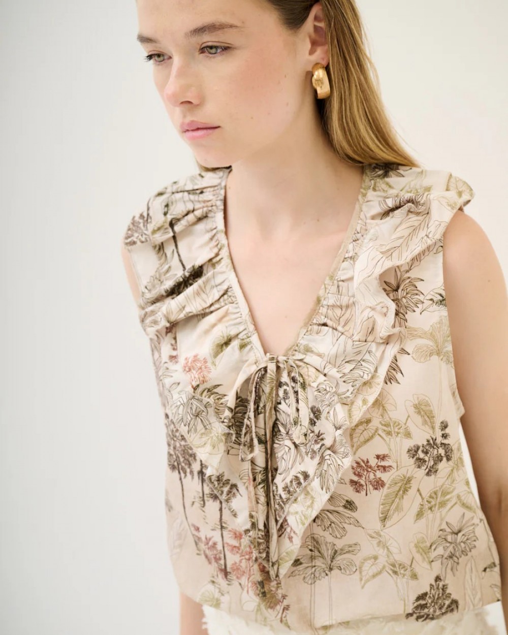 Bluza FANTASIA cu imprimeu si volane