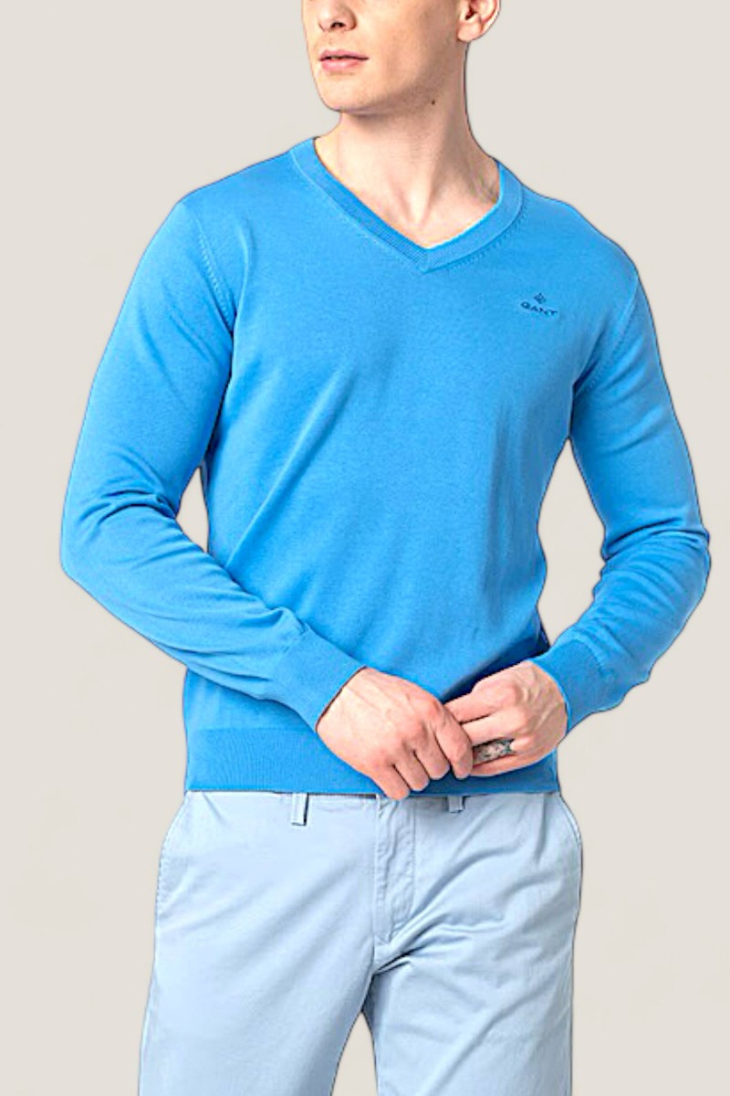 Pulover Barbati Gant Blue Logo Pulover Barbati Gant Blue Logo