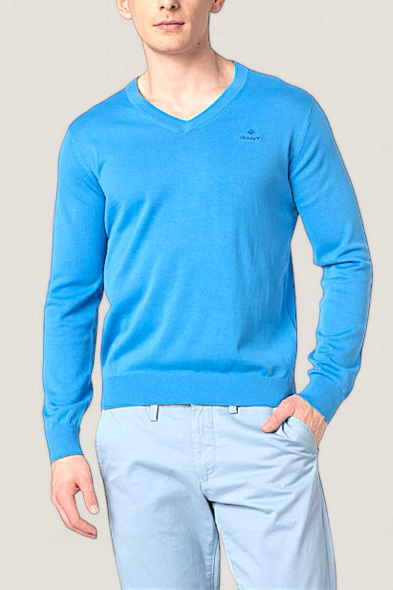 Pulover Barbati Gant Blue Logo Pulover Barbati Gant Blue Logo
