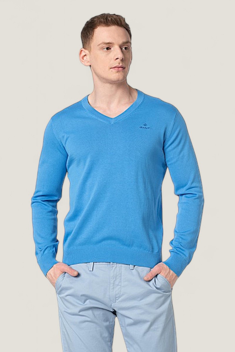 Pulover Barbati Gant Blue Logo Pulover Barbati Gant Blue Logo