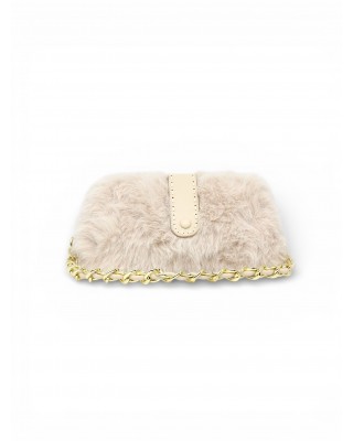 Geanta eleganta blanita alba accesorii aurii