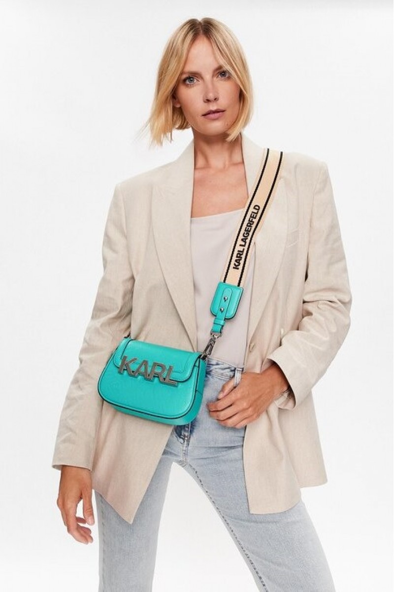 Geanta Karl Lagerfeld Crossbody Turcoaz Geanta Karl Lagerfeld Crossbody Turcoaz