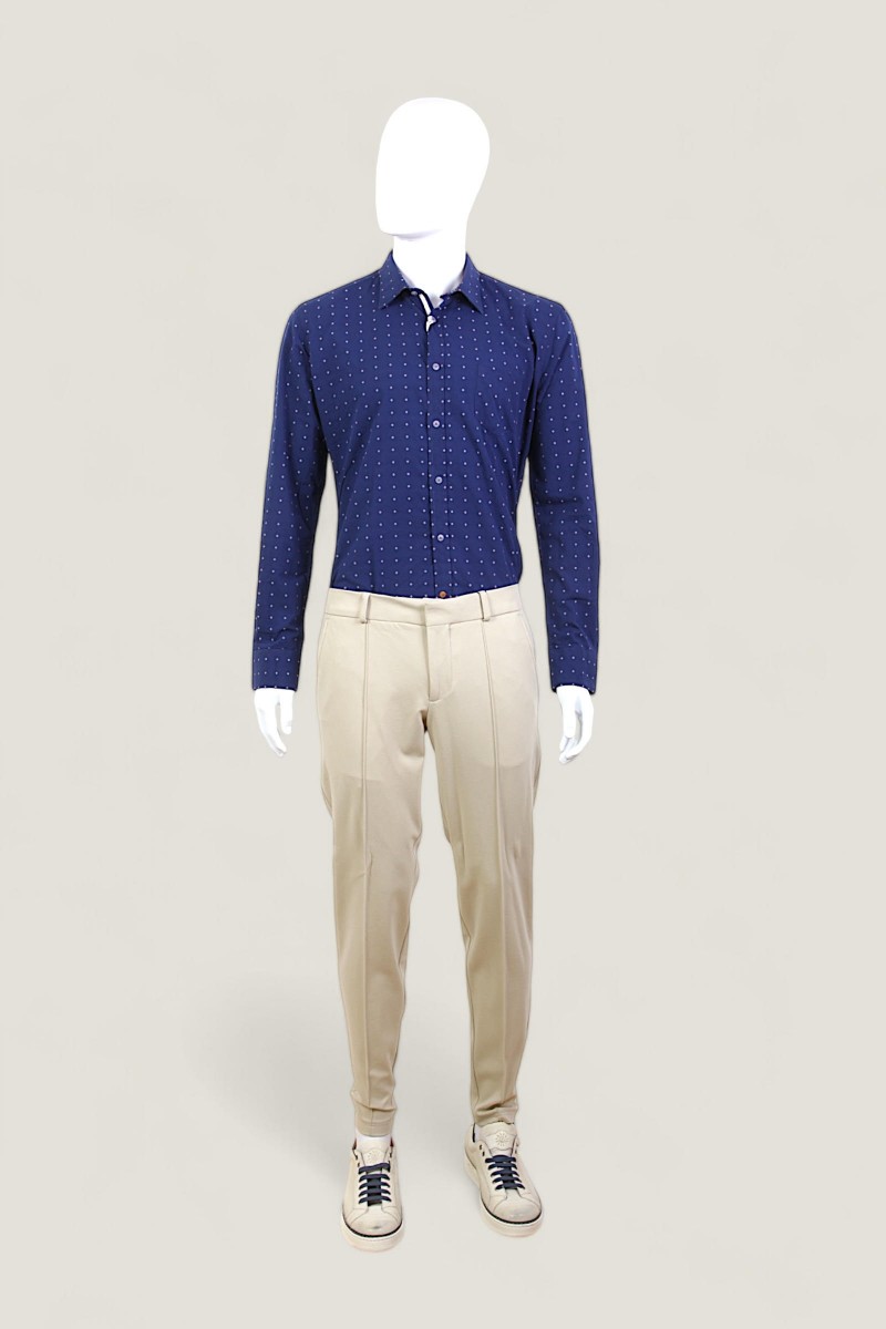 Pantaloni Barbati Bej Confort Fit cu Elastic In Talie Slim Fit La Figura Pantaloni Barbati Bej Confort Fit cu Elastic In Talie Slim Fit La Figura