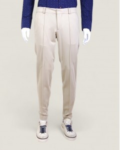 Pantaloni Barbati Bej Confort Fit cu Elastic In Talie Slim Fit La Figura